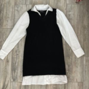 Beautiful Sweater Dress with Crystal Embellished Collar